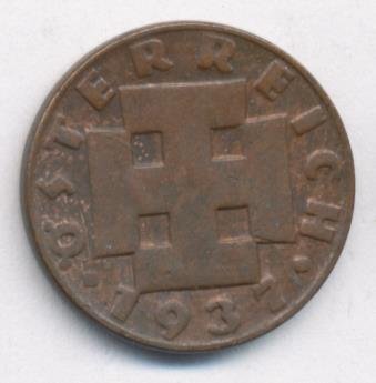 Австрия 2 гроша 1937 год