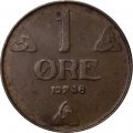 Норвегия 1 эре 1938 год - Король Хокон VII