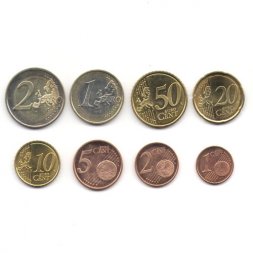 Набор из 8 евромонет Финляндии 2012 год