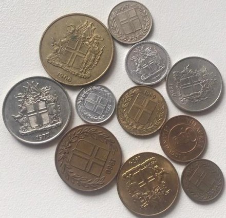 Набор из 11 монет Исландия 1946 - 1981 год