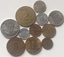 Набор из 11 монет Исландия 1946 - 1981 год