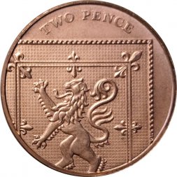 Великобритания 2 пенса 2009 год BU