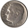 США 1 дайм (10 центов) 1971 год - Франклин Рузвельт (D)