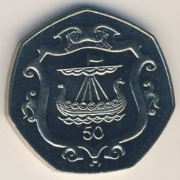 Остров Мэн 50 пенсов 1986 год