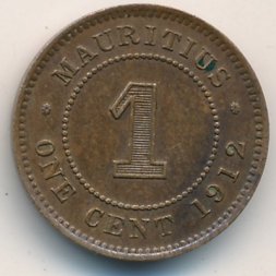 Маврикий 1 цент 1912 год - Король Георг V