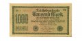 Веймарская Республика 1000 марок 1922 год - Красный номер OE - VF
