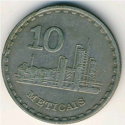Мозамбик 10 метикал 1980 год