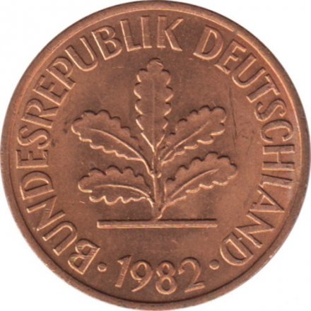 ФРГ 2 пфеннига 1982 год (D)