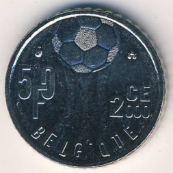 Бельгия 50 франков 2000 год - Чемпионат Европы по футболу BELGIQUE
