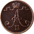 Финляндия 1 пенни 1888 год - Александр III - AU