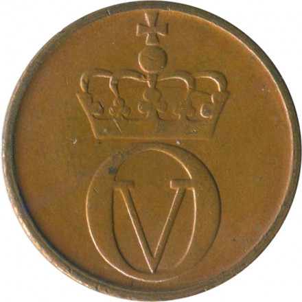 Норвегия 1 эре 1967 год - Король Улаф V