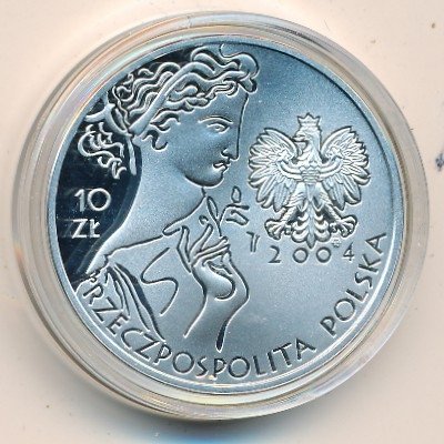 Польша 10 злотых 2004 год - Олимпийские Игры. Фехтование