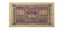 Финляндия 20 марок 1939 год - водяные знаки розы - Litt.D - 1939-1945 годов выпуска - VF
