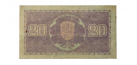 Финляндия 20 марок 1939 год - водяные знаки розы - Litt.D - 1939-1945 годов выпуска - VF