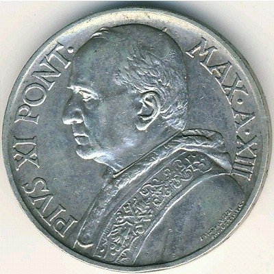 Ватикан 10 лир 1934 год