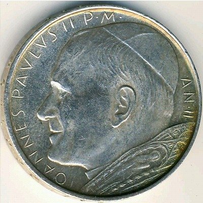 Ватикан 500 лир 1980 год