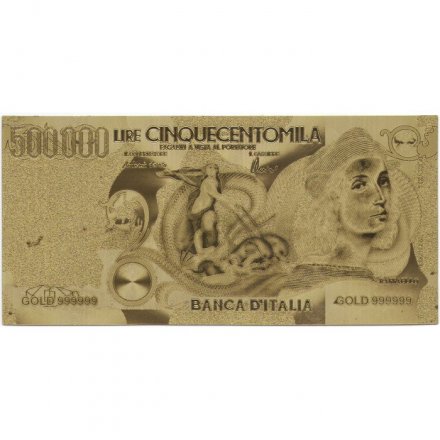 Сувенирная банкнота Иордания 500000 динаров (золотые) - aUNC