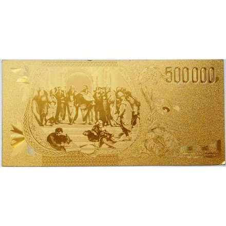 Сувенирная банкнота Иордания 500000 динаров (золотые) - aUNC