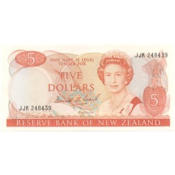 Новая Зеландия 5 долларов 1989-1992 год - UNC