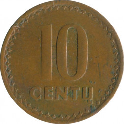 Литва 10 центов 1991 год