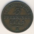 Пруссия 3 пфеннинга 1863 год