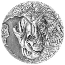 Монета Ниуэ 5 долларов 2018 год - Азиатский лев