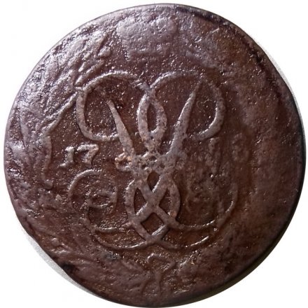 2 копейки 1758 год (номинал над Св. Георгием, гурт надпись) Елизавета Петровна (1741 - 1762) - F