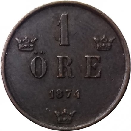 Швеция 1 эре 1874 год