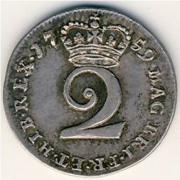 Великобритания 2 пенса 1759 год