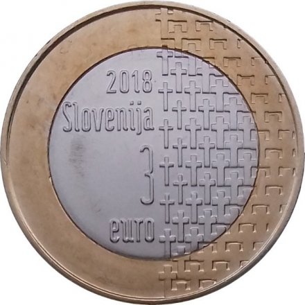 Словения 3 евро 2018 год - 100 лет окончанию Первой мировой войны
