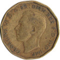 Великобритания 3 пенса 1942 год - Король Георг VI (никель-латунь)