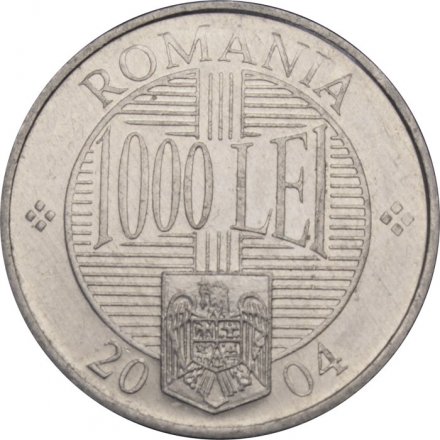 Румыния 1000 леев 2004 год (Монетное отношение аверс/реверс (180°))