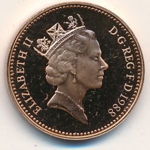 Великобритания 1 пенни 1988 год - Герса (proof)