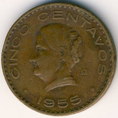 Мексика 5 сентаво 1955 год