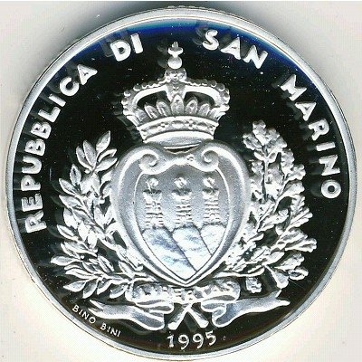 Сан-Марино 10000 лир 1995 год - Парусник «Америго Веспуччи»