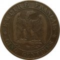Франция 5 сантимов 1855 год (BB и голова собаки)