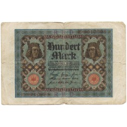 Германия 100 марок 1920 год - Бамбергский всадник - F