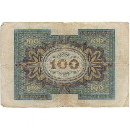 Германия 100 марок 1920 год - Бамбергский всадник - F