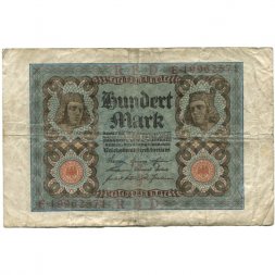 Германия 100 марок 1920 год - Бамбергский всадник - F