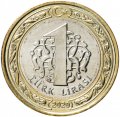 Турция 1 лира 2020 год - 100 лет Великому национальному собранию Турции