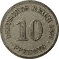 Германия 10 пфеннигов 1876 год (J)