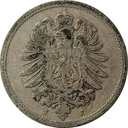 Германия 10 пфеннигов 1876 год (J)