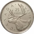 Канада 25 центов 2015 год - Карибу UNC