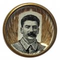Значок И.В. Сталин, стекло, винтовой
