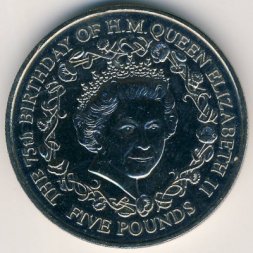 Гернси 5 фунтов 2001 год