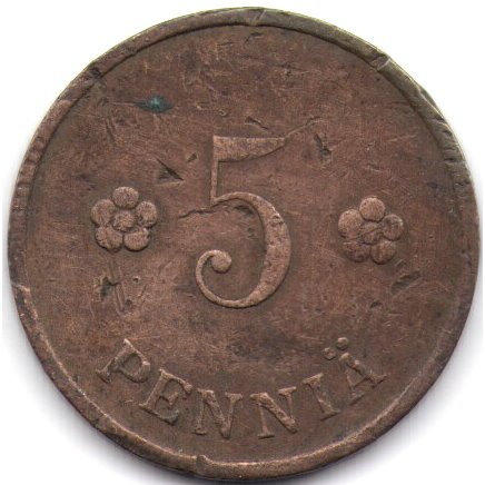 Финляндия 5 пенни 1938 год