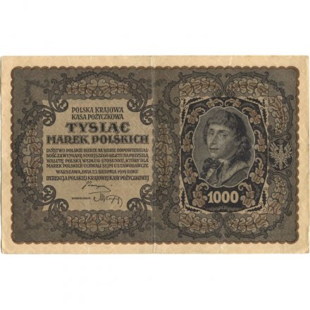 Польша 1000 польских марок 1919 год - XF-