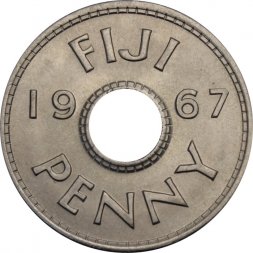 Фиджи 1 пенни 1967 год UNC