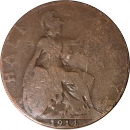 Великобритания 1/2 пенни 1914 год