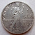 Румыния 1 лей 1911 год - Кароль I